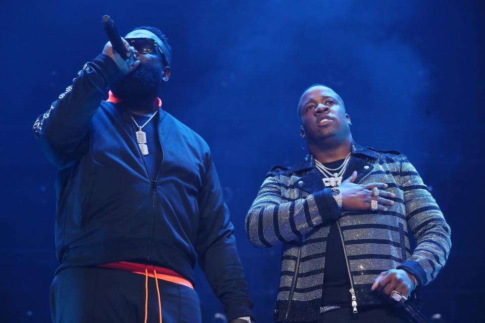 Rick Ross and Yo Gotti at the Yo Gotti & Friends Birthday Bash on Friday, June 28, 2019 at FedExForum in Memphis.