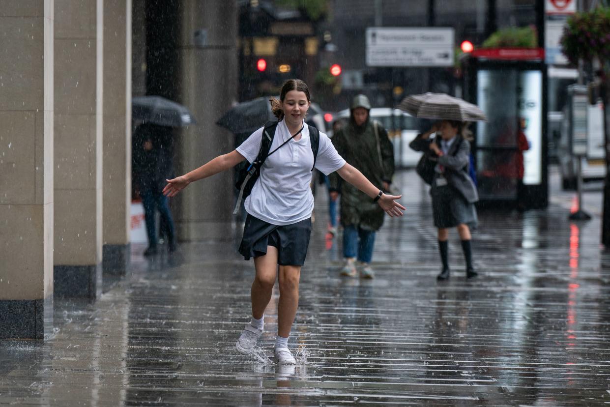 Half an inch of rain fell within ten minutes in some parts of London (PA)