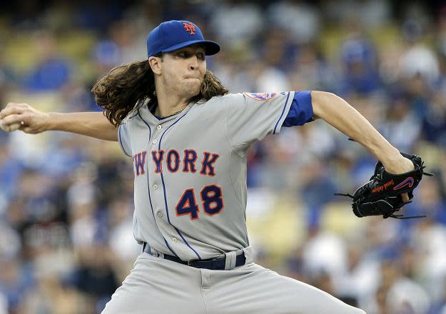 Mets right-hander Jacob deGrom is likely done for the season after his ulnar nerve flared up Saturday. (AP)