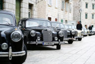 Old-timer Mercedes cars are seen seen in Imotski, Croatia, May 19, 2019. REUTERS/Antonio Bronic