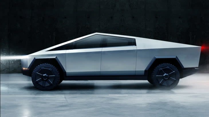 <span class="article__caption">What about the Tesla Cybertruck? Well, 2.5 years after it was unveiled, there’s still no projected delivery date. And it suffers from the same problems as the other vehicles described here. It's the size of a 3/4-ton truck like a Ford F-350 and prioritizes on-road performance and complicated tech rather than off-road capability or practicality. And while it may look like a two-box design, the Cybertruck actually uses the inefficient proportions of a traditional three-box truck, albeit disguised by sharp angles. </span> (Photo: Tesla)