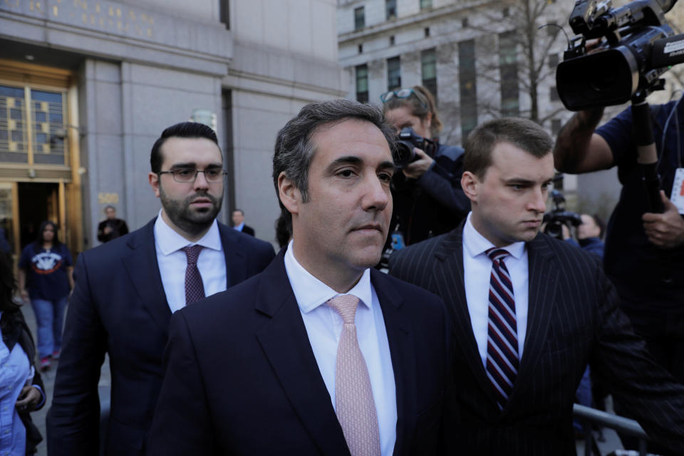 Donald Trump's lawyer Michael Cohen departs federal court in Manhattan&nbsp;on April 26, 2018. (Photo: Lucas Jackson/Reuters)