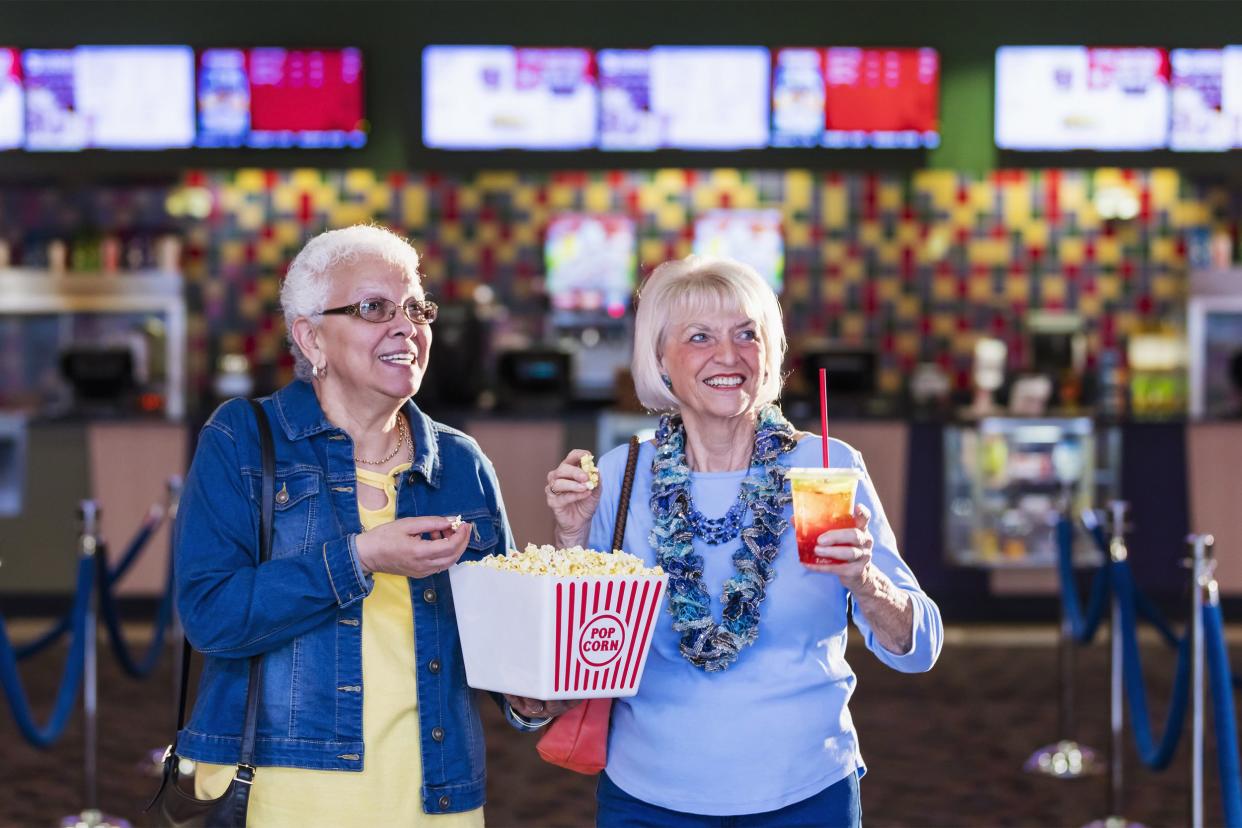 senior women at the movie theater
