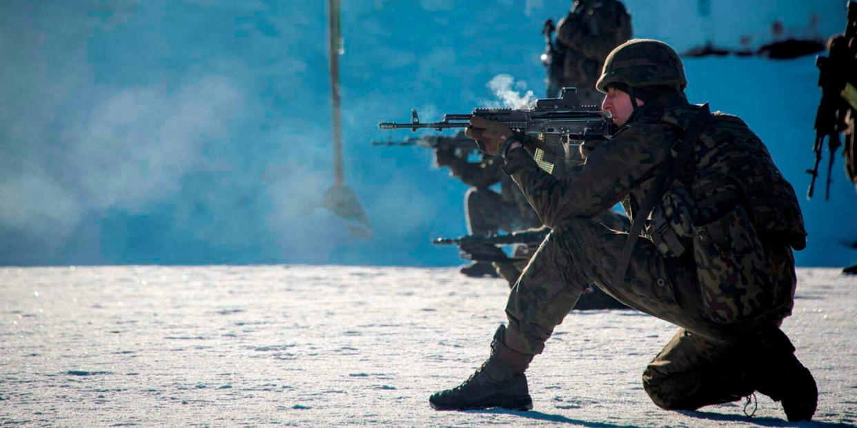 Un bataillon polonais participe à un exercice militaire organisé par l’Otan, le Cold Response 2022, qui rassemble des milliers de militaires issus des pays de l’Alliance dans le nord de la Norvège. - Credit:EyePress News/Shutterstock/SIPA
