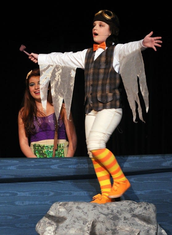 Adele Guth as "Scuttle" sings "Humans Stuff" in the Medford Lakes Neeta School production of "The Little Mermaid" in 2013. Guth graduated from Shawnee High School in 2022 and was accepted into a prestigious performing arts program at Oklahoma City University.