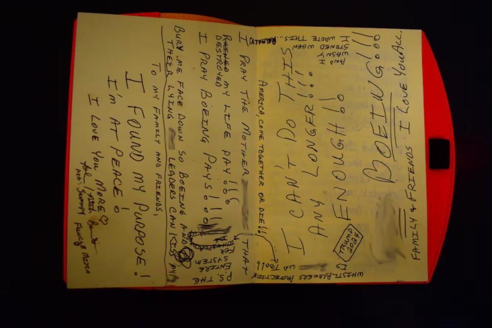 A note found by authorities in Barnett’s vehicle expressed his frustration with Boeing and the whistleblower protection programme (City of Charleston Police Department)