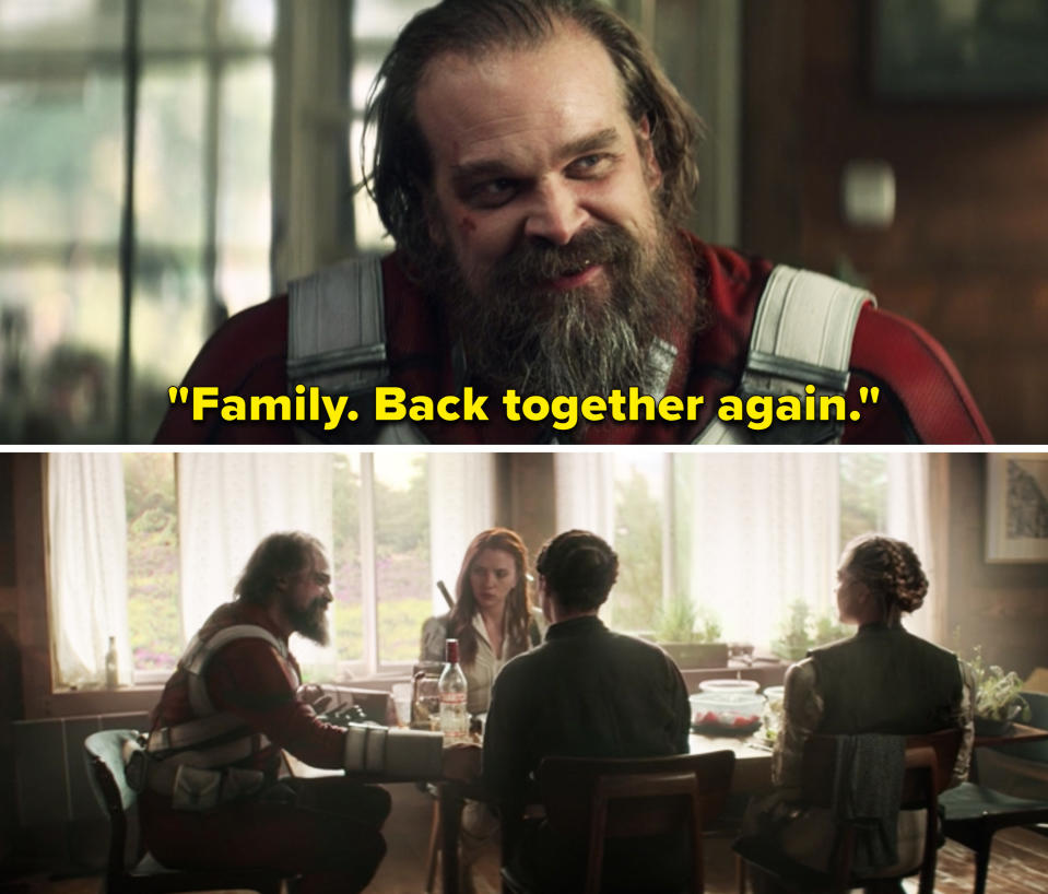Alexei saying, "Family. Back together again"