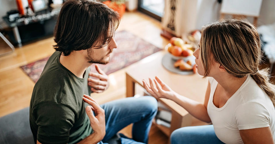 Couple fighting at home