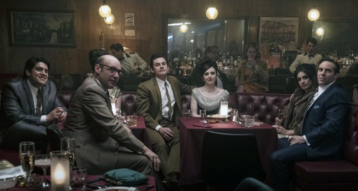 Billy Magnussen (center) plays a young Paulie Walnuts in The Many Saints of Newark (Photo: Barry Wetcher / © Warner Bros. / Courtesy Everett Collection)