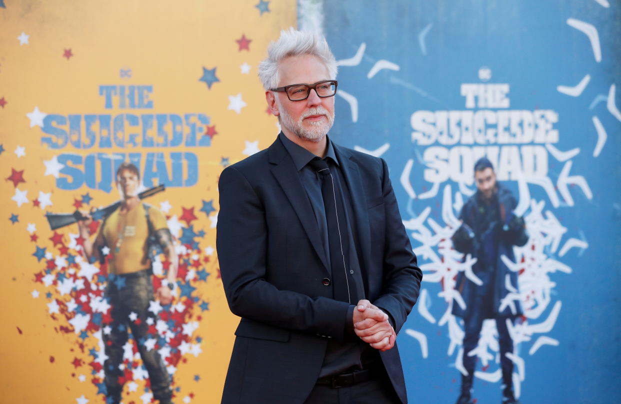 Director James Gunn poses at the premiere for the film 