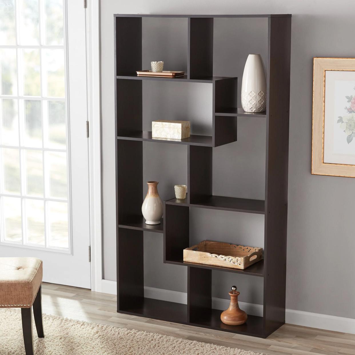 Mainstays Modern 8-Cube Bookcase in Espresso