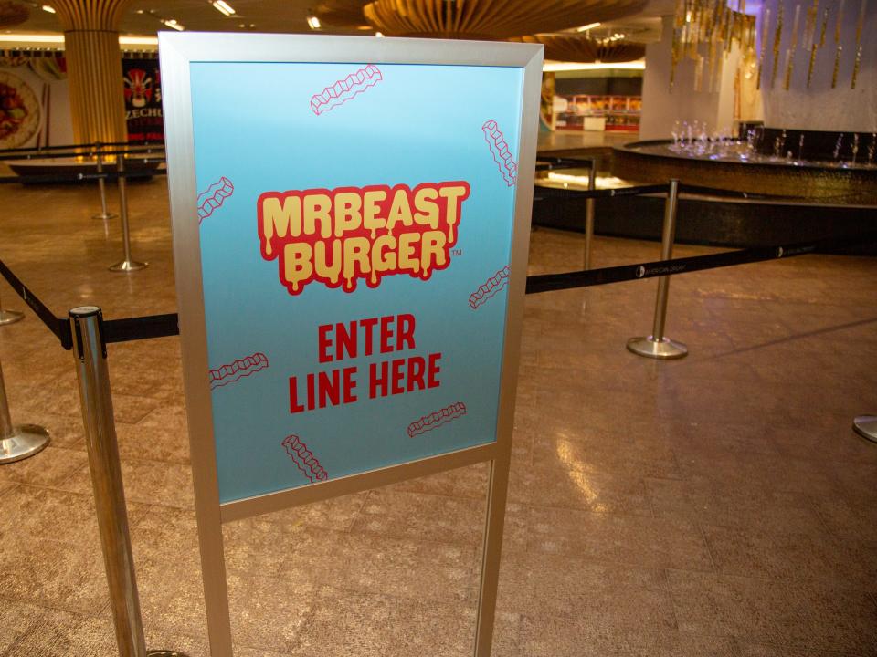 MrBeast Burger restaurant's start of line