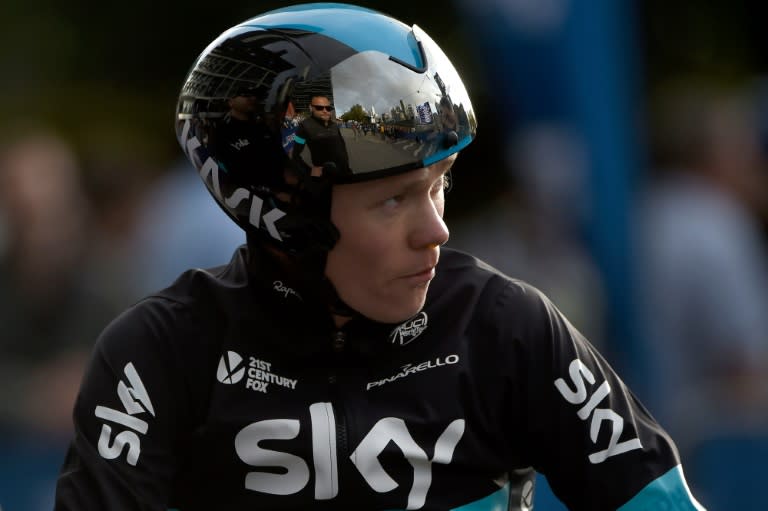 Team Sky rider Chris Froome competed in the prologue stage of the 2016 Herald Sun Tour race in Melbourne on February 3, 2016