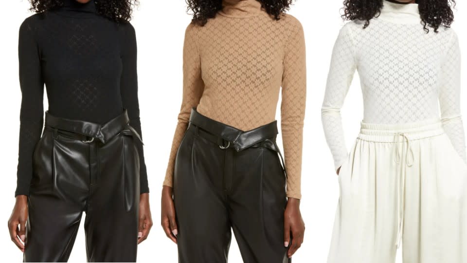 Open Edit Long Sleeve Lace Bodysuit - Nordstrom, $29 (originally $49)