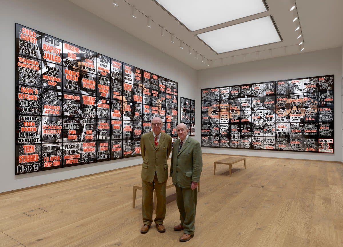 Gilbert and George inside their centre (Prudence Cuming Associates)