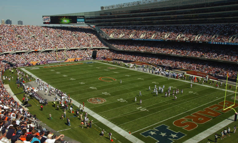 A general view of the Chicago Bears stadium.