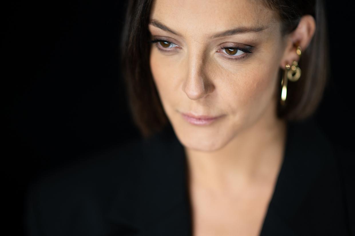 TOPSHOT - French actress and singer Camille Lellouche poses during a photo session on November 30, 2021 in Paris. (Photo by Martin BUREAU / AFP) (Photo by MARTIN BUREAU/AFP via Getty Images)