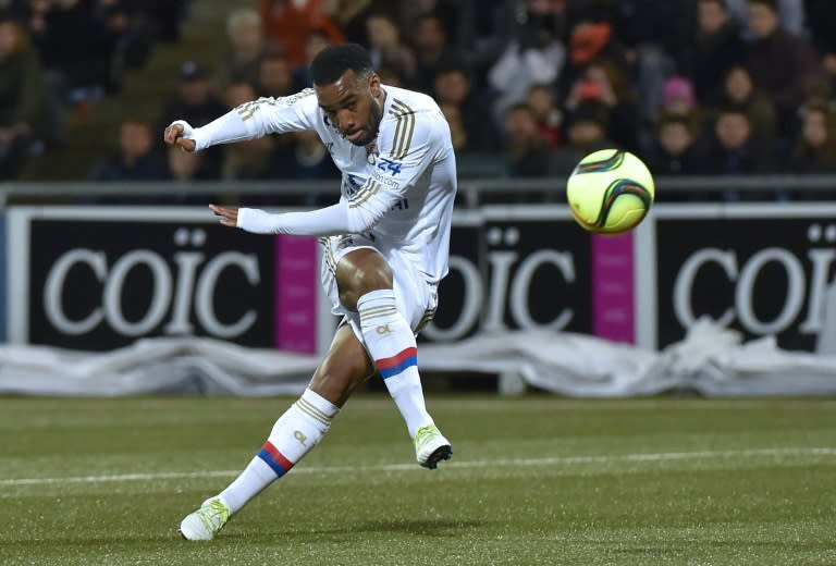 Lyon's forward Alexandre Lacazette scored a brace against Lorient on April 3, 2016