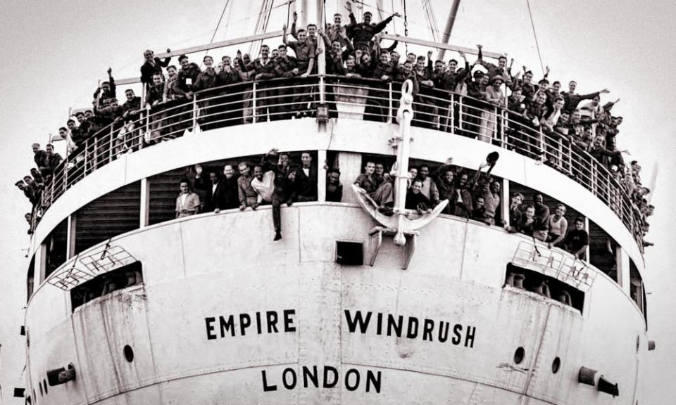 The Empire Windrush arriving at the Port of Tilbury in 1948.