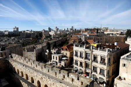 A general view shows Jaffa Gate of Jerusalem's Old City as it is seen from David Tower December 4, 2017. REUTERS/Ronen Zvulun