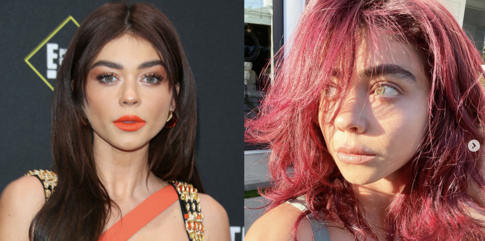 <p>The <em>Modern Family </em>star colored her own hair during quarantine and I truly applaud her bravery. The final look turned out absolutely stunning – a <em>Little Mermaid</em> shade of red that makes her look like a Disney princess. Loooove it.</p>