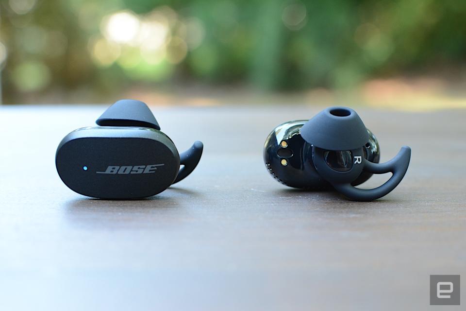 Bose doesn’t have the true wireless experience of some other headphone companies, but you would never know it. The QC Earbuds are a huge leap over the SoundSport Free model from 2017. The company provides the best ANC performance you’ll find in true wireless buds on top of great sound quality. There are some missing features, but the basics are covered, and there’s wireless charging as well.