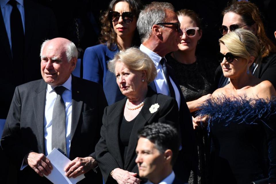 John and Janette Howard, and Julie Bishop are among the mourners