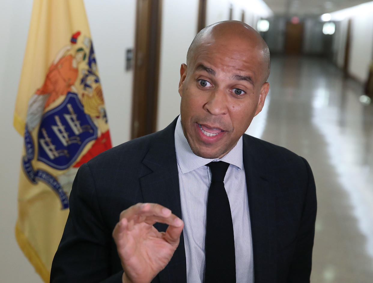 Sen. Cory Booker drew criticism and mockery from Republicans after he&nbsp;described the fight over the president's Supreme Court nominee in moral and biblical terms Tuesday. (Photo: Mark Wilson/Getty Images)