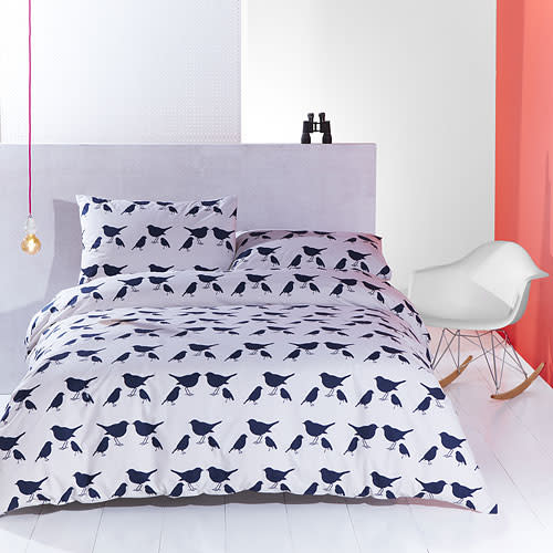 <b>Kissing robins duvet set</b><br><br> Animal print is a major trend in homewares this season and these cute kissing robins are the perfect way to bring a bit of festive fun to the bedroom. If feathered friends don’t take your fancy, look out for kissing horses, stags and rabbits in a variety of colours. <br><br> <a href="http://www.anorakonline.co.uk/new-arrivals-c36/anorak-kissing-robins-double-duvet-p813" rel="nofollow noopener" target="_blank" data-ylk="slk:Double duvet set, £55, Anorak;elm:context_link;itc:0;sec:content-canvas" class="link "> Double duvet set, £55, Anorak </a>