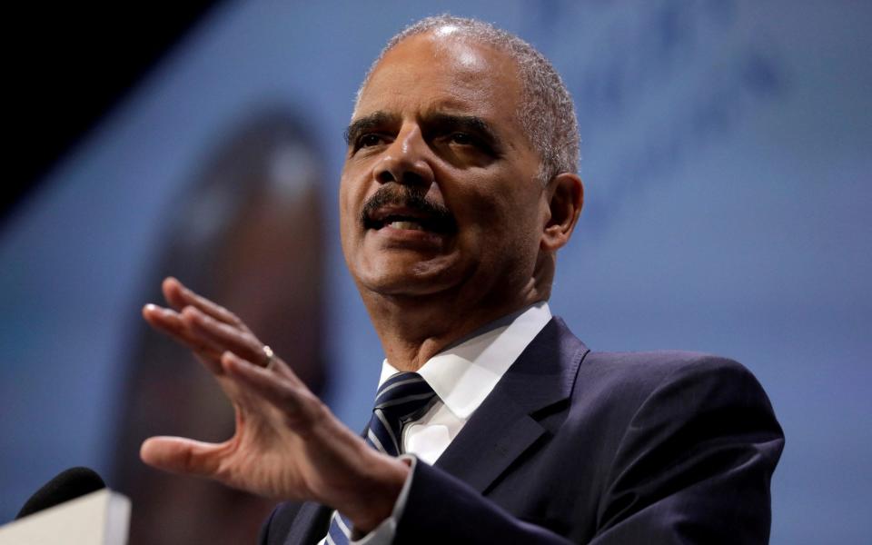 Eric Holder, former US attorney general, is said to be helping vet Kamala Harris' VP picks