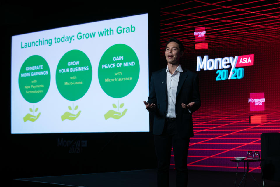 Reuben Lai, senior managing director, Grab Financial, speaking at Money 20/20 Asia. (PHOTO: Grab)