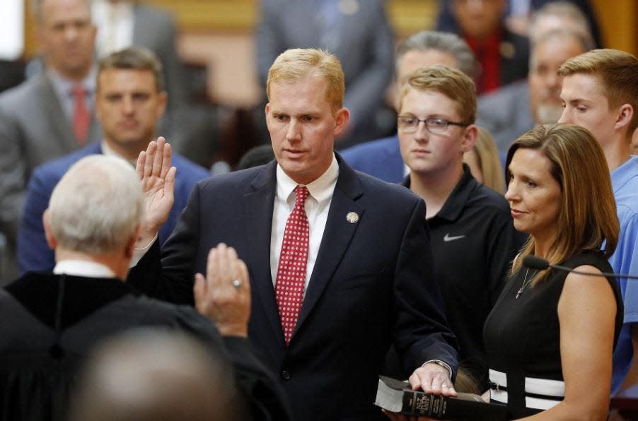 Rep. Ryan Smith is sworn in as Ohio Speaker of the House in June 2018.