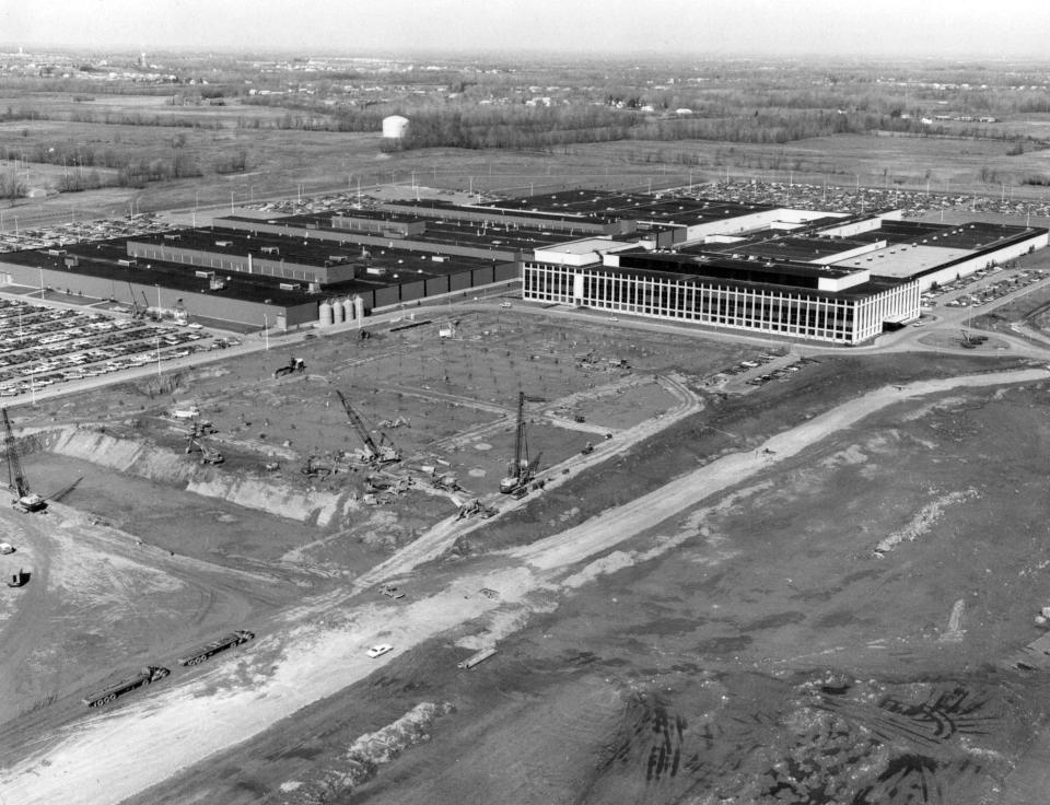 Pilings can be seen for the expansion of Eastman Kodak's Elmgrove Road plant in Gates in the early 1970s.