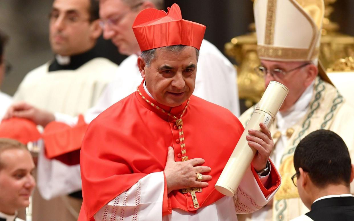 Cardinal Giovanni Angelo Becciu at the Vatican in 2018 - AFP