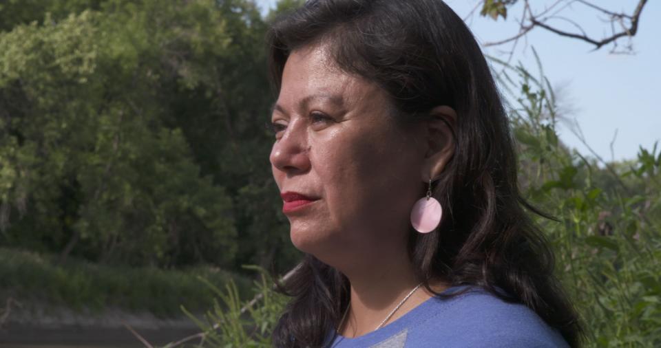 North Dakota state Rep. Ruth Buffalo looks at the Red River in Fargo, North Dakota. In "Bring Her Home," Buffalo recalls the August 2017 search for Savanna LaFontaine-Greywind.