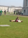 A spot of lunchtime sunbathing at the Royal Maritime Museum in Greenwich (Picture: Gaby)