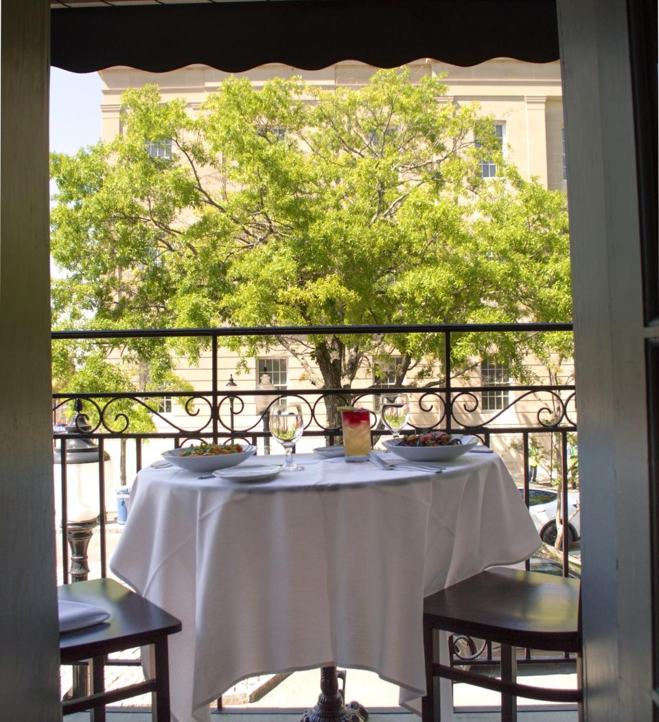 A balcony table at Floriana in downtown Wilmington.