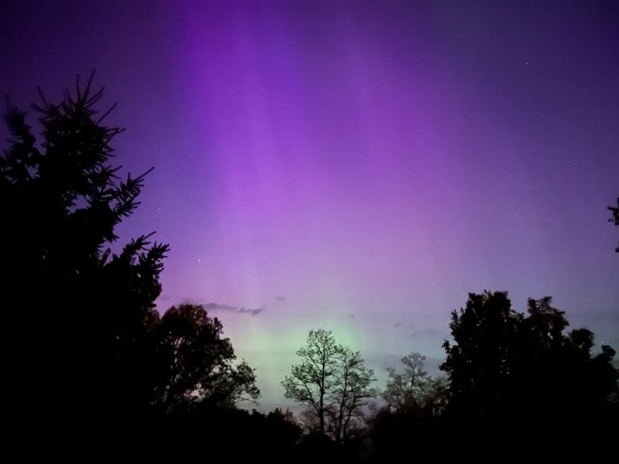 The northern lights in Georgetown Township on May 10, 2024.