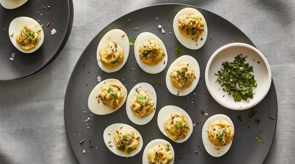 Green Chile Deviled Eggs