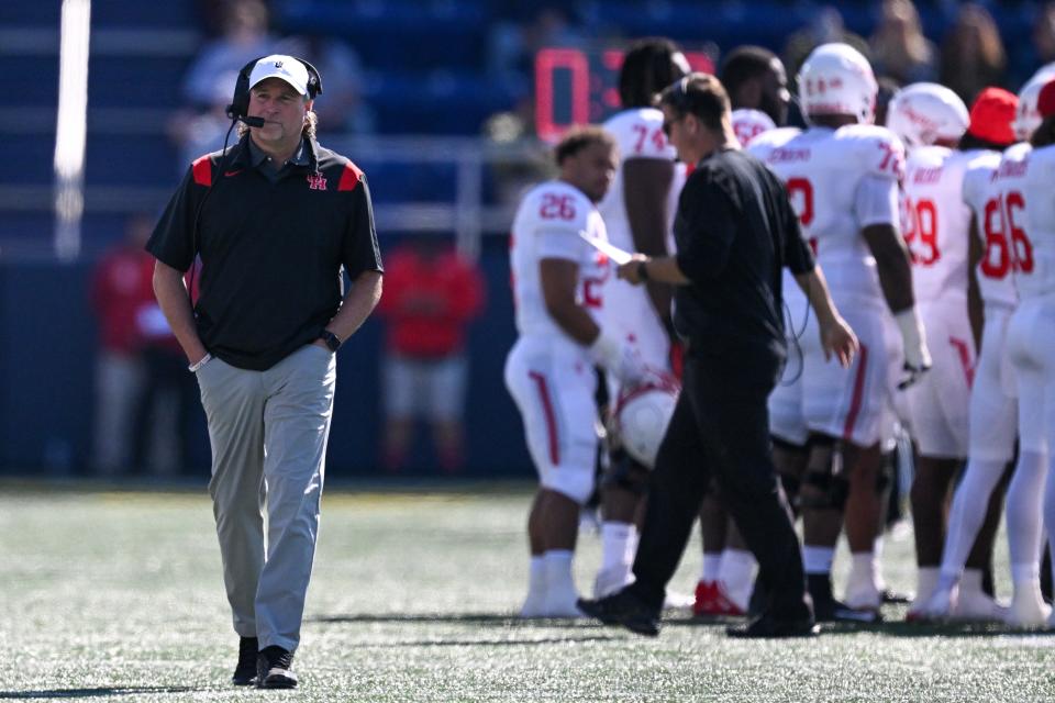 Houston coach Dana Holgorsen, who used to coach West Virginia, is returning to the Big 12 fold, but the Cougars could find their 2023 debut season a rocky one. The Cougars went 12-2 just two years ago but are picked to finish 12th in the 14-team Big 12.