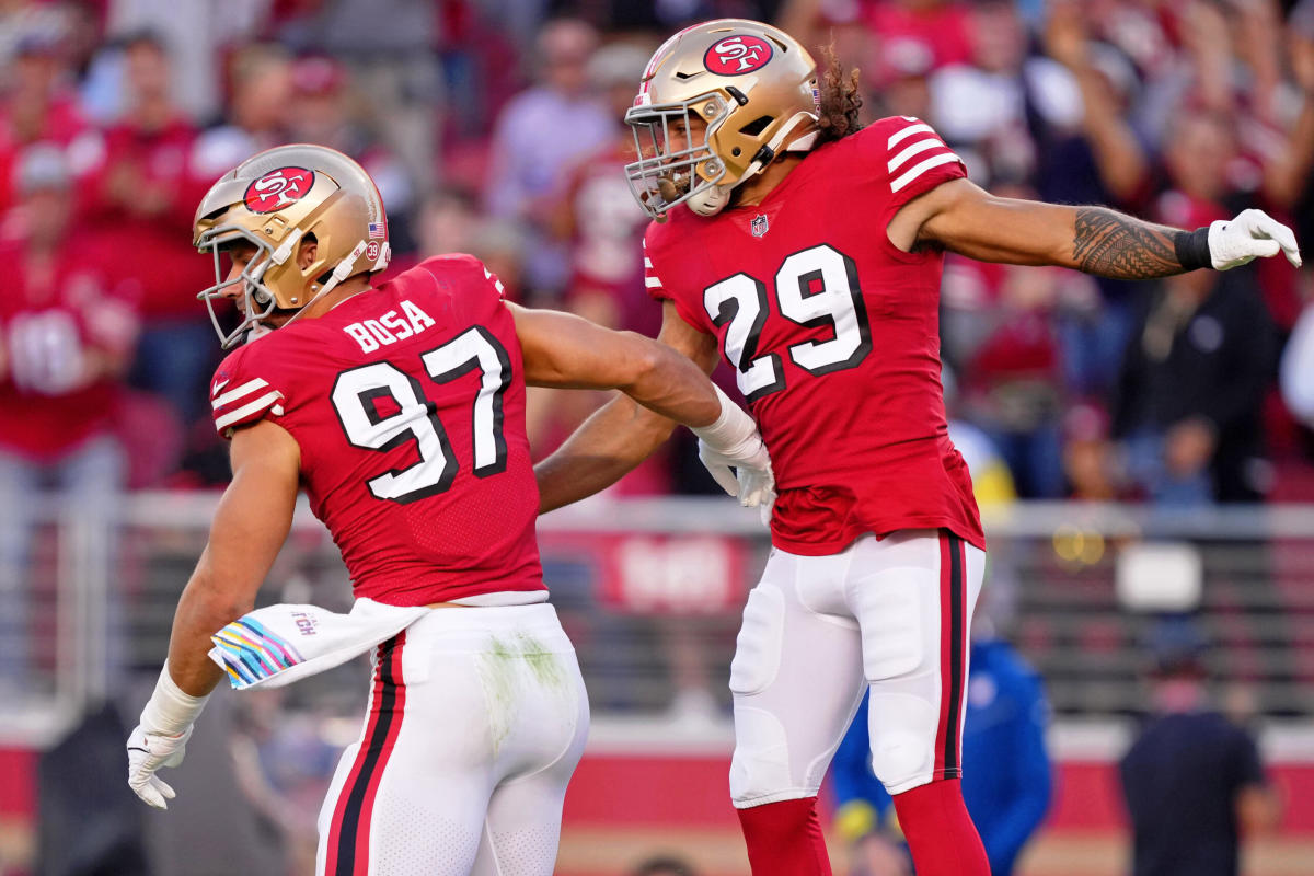 Can't-Miss Play: San Francisco 49ers safety Talanoa Hufanga makes  incredible diving INT vs. Kansas City Chiefs quarterback Patrick Mahomes