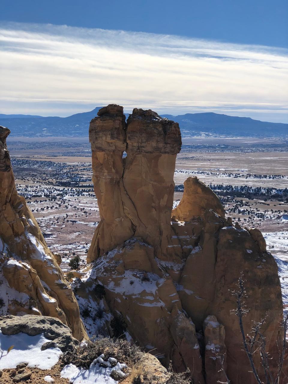 The view of our 3-hour trek to Chimney Rock, at the peak of Ghost Ranch.