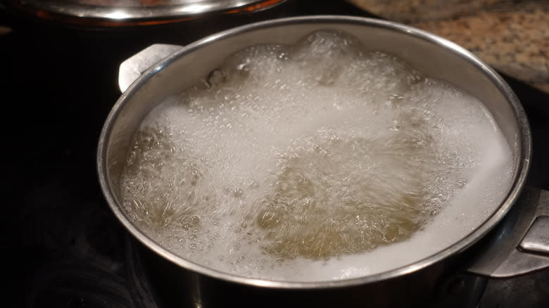 Boiling water in pot
