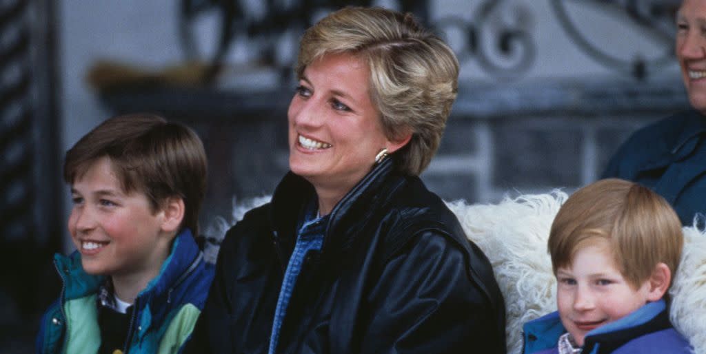 princess diana 1961 1997 with her sons prince william left and prince harry on a skiing holiday in lech, austria, 30th march 1993 photo by jayne fincherprincess diana archivegetty images