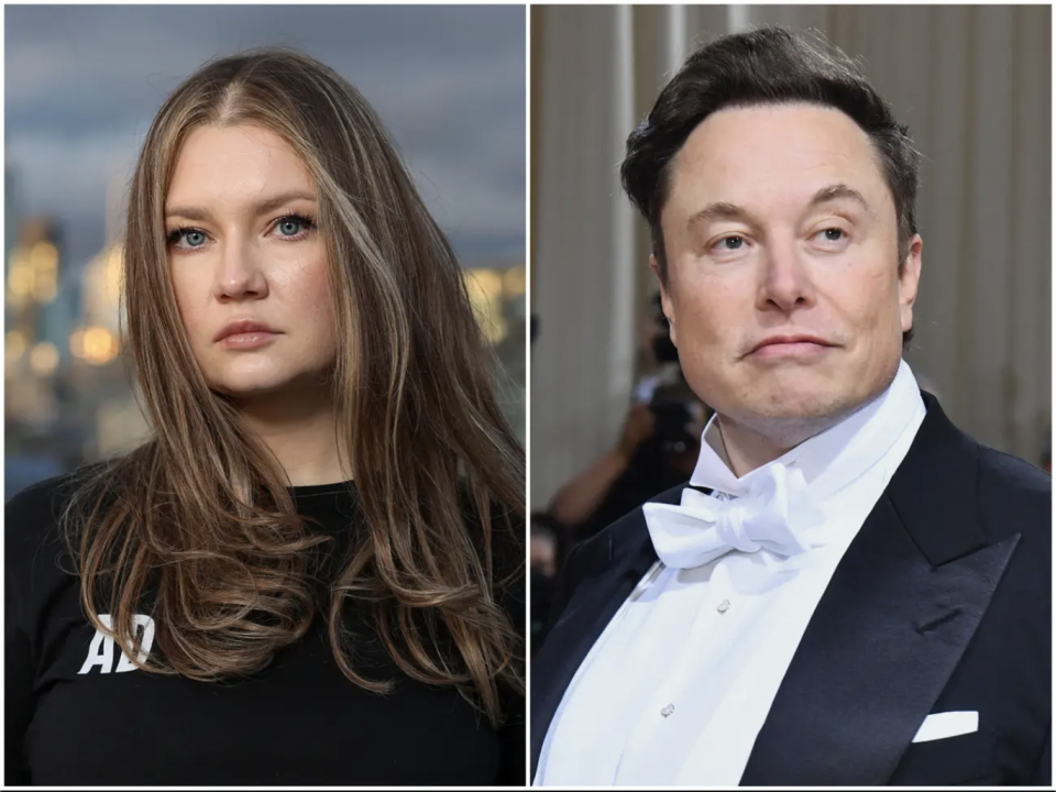 Die Betrügerin Anna Sorokin (links) will mit Elon Musk zu Abend essen. - Copyright: Mike Coppola/AD/Getty Images for ABA; Angela Weiss/AFP via Getty Images