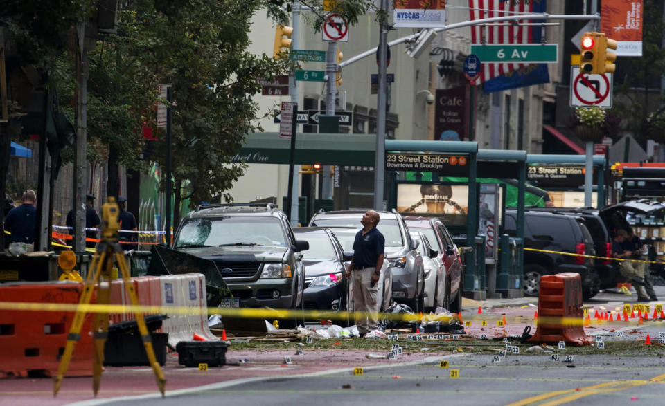 Crime scene investigators work in Manhattan