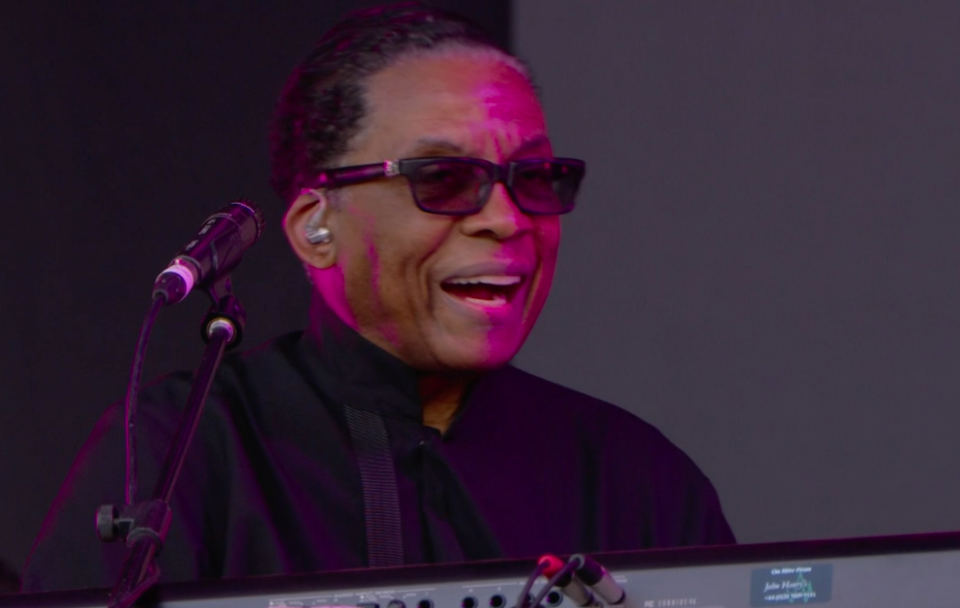 Herbie Hancock performing on the Pyramid Stage (BBC)