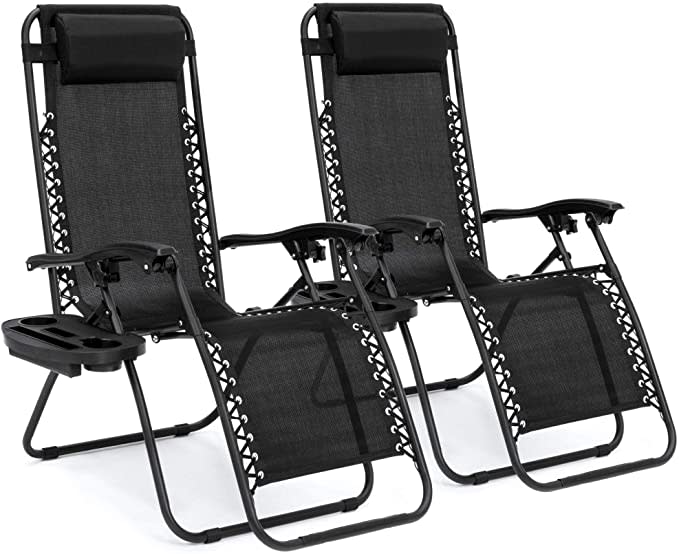 Best Choice Products Set of 2 Adjustable Steel Mesh Zero Gravity Lounge Chair Recliners