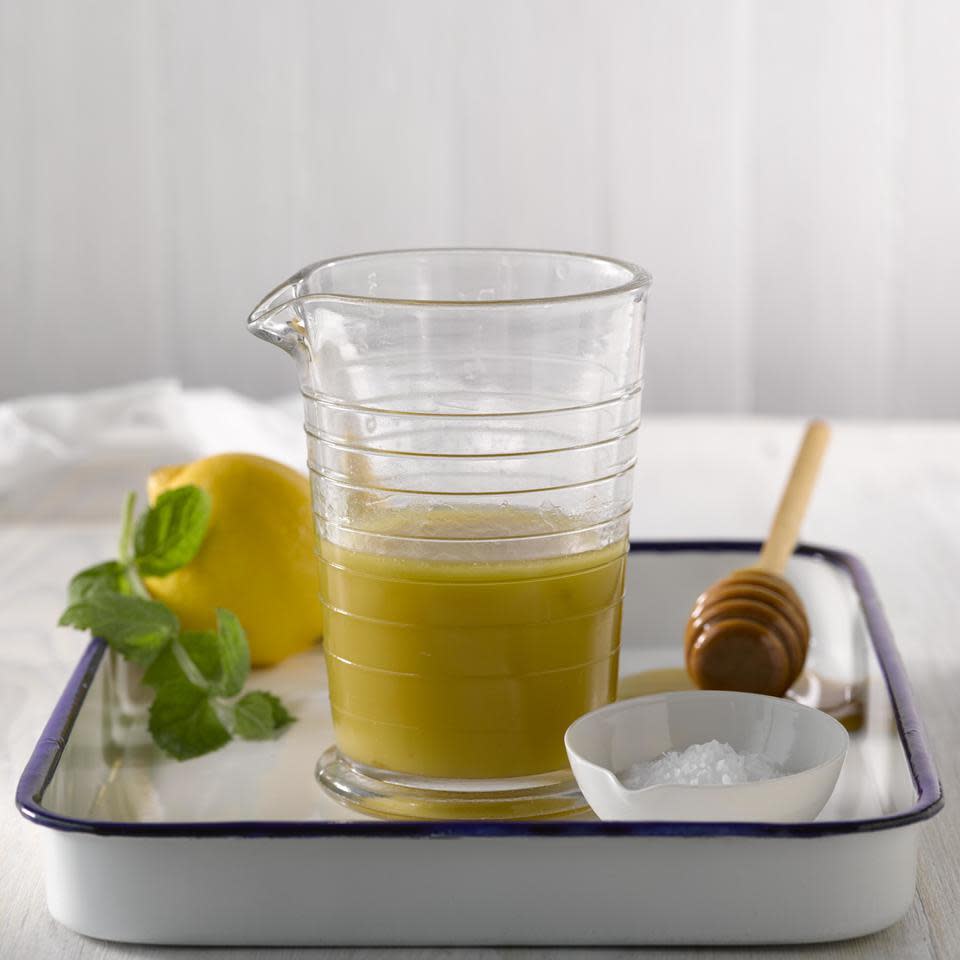 <p>This brightly flavored lemon-mint vinaigrette recipe is an ideal dressing for mixed green salads or grain salads, such a quinoa or freekah, topped with fresh fruit.</p>