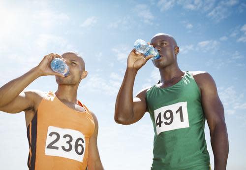 teen drinking water